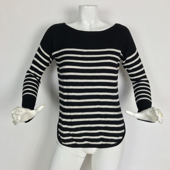 Banana Republic Sweaters - Banana Republic Sweater striped black white Sz S